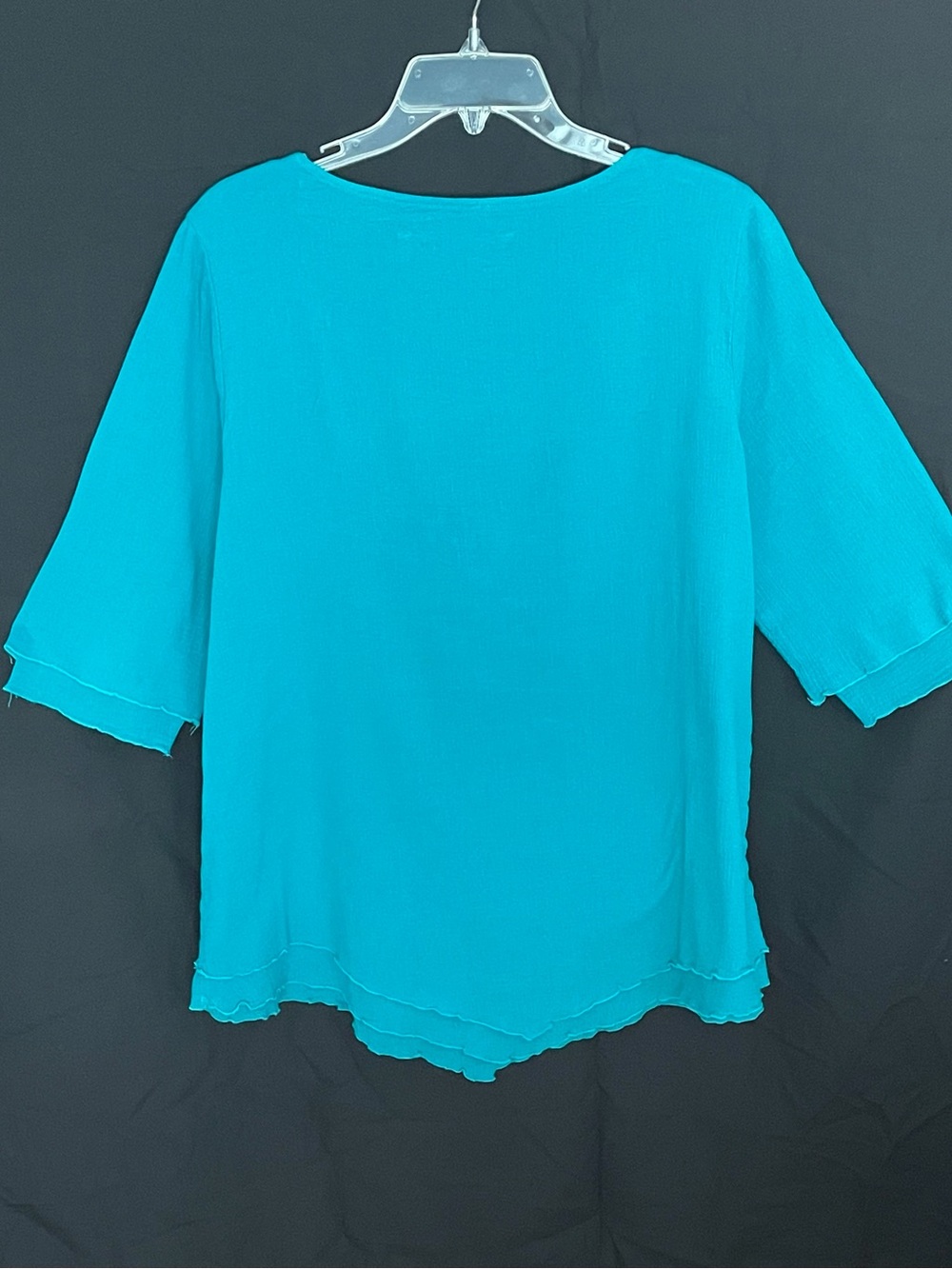 Soft Surroundings Teal Scoop Neck Tunic Top - Picture 2 of 3